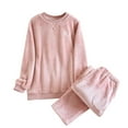 thumbnail image 2 of Pajamas For Women Set Flannel Hooded -Fleece Winter Soft Warm Womens Pajama Sets,Pink,L, 2 of 4