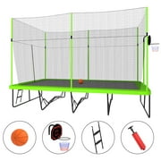 10x17 FT Trampoline for Adults Kids, Large Outdoor Trampoline for Backyard, Reinforced Welding Base, Gymnastics Trampoline Superior Bounce, Gymnastics Trampoline with Enclosure Net and Non-Slip Ladder