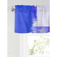 thumbnail image 6 of Valances for Windows Blue Grey Rod Pocket Cafe Window Treatments Valance Curtains for Kitchen Bathroom Laundry Basement Windows 56"x16", 6 of 9