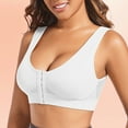 thumbnail image 2 of Front Closure Bras For Women, Wireless Cotton Full Coverage Bras For Women,Back Support Breathable Wireless Sports Bras For Women White M, 2 of 9