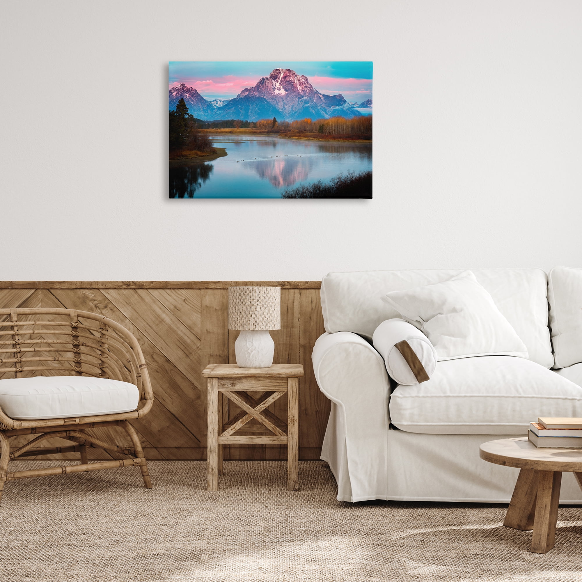 Stupell Industries Vast Mountain Lake Photography Landscape & Nature Photography Wrapped Canvas Art Print Wall Art, 30 x 20