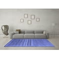 thumbnail image 3 of Ahgly Company Machine Washable Indoor Square Abstract Blue Modern Area Rugs, 5' Square, 3 of 4