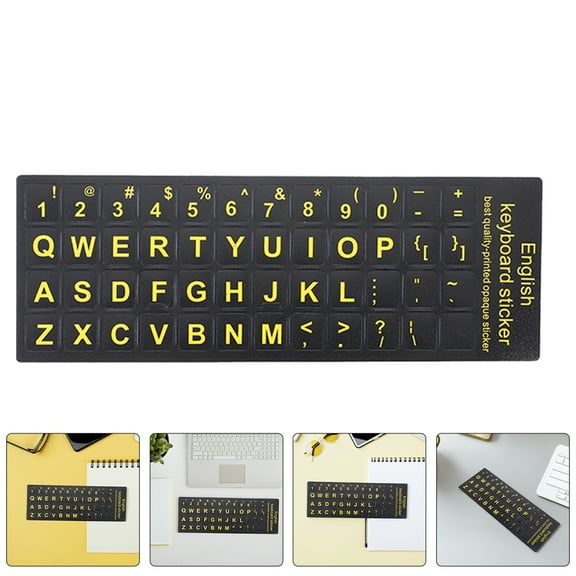 MLINS 2pcs pvc Finish Keyboard Stickers English Letters Waterproof Dustproof Universal For Laptops And Desktops Durable Anti Slip Easy To Install