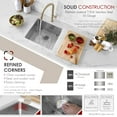 thumbnail image 3 of Stylish Undermount 19" Stainless Steel Single Bowl Kitchen Sink with Grid & Strainer S-308XG, 3 of 11