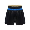 thumbnail image 4 of Nyeemya Boys Metallic Kickboxing Trunks Side Split Satin Boxing Shorts for Combat Fighting Training Blue&Gold 16, 4 of 4