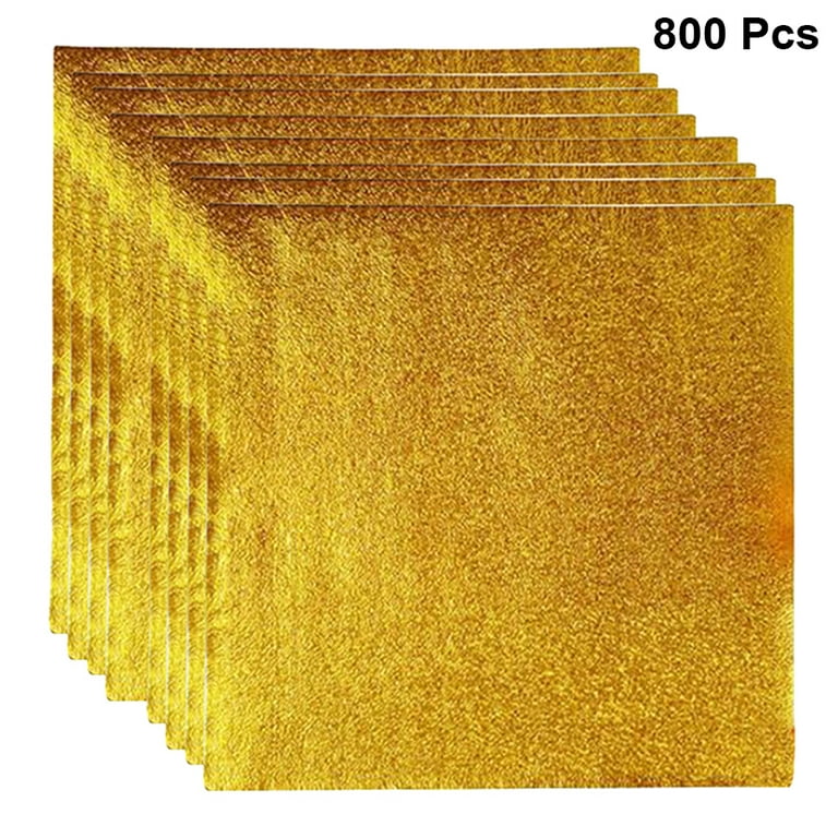 Tinksky 800pcs Tinfoil Paper Candy Wrapping Paper Gold Foil Paper for Gift Candy Chocolate Package (Golden), Size: 3.15 x 3.15 x 0.04