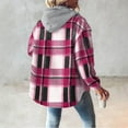 thumbnail image 5 of Sokhug Jackets for Women with Hood Casual Loose Button Down Buffalo Plaid Flannel Shirts Fall Winter Fashion Shacket Coats, 5 of 6