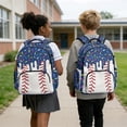 thumbnail image 2 of Yspwyqan 4 Piece Boys Backpack Set, 17" Large Baseball Dark Blue Ice Cream Drip Kids Backpack Set with Lunch Bag, Pencil Case and Water Bottle Bag, for Boys Ages 8-15 Elementary School, 2 of 7