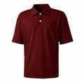 thumbnail image 4 of Mens Waffle Knited Polo Shirts Short Sleeve Quick Dry Jacquard Performance Moisture Wicking Casual Pocket Golf Shirts for Men Big and Tall Size M-3XL Wine, 4 of 6