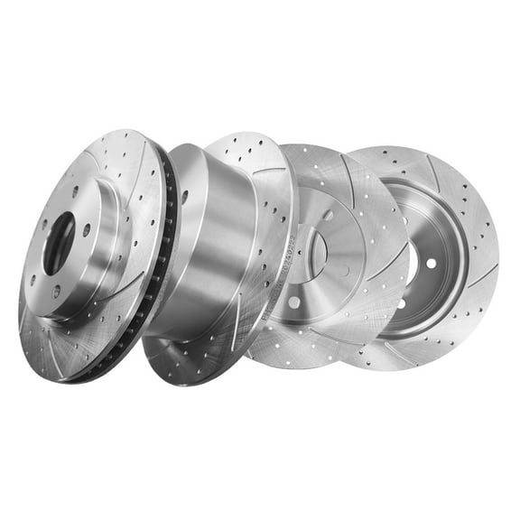 Set of 4 Front-Rear Drilled Slotted Brake Disc Rotors For 2008-2011 Mitsubishi Lancer