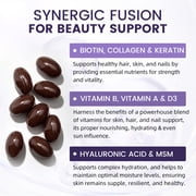 Biotin Collagen Capsule,w/Hyaluronic Acid, B-Complex Vitamins & MSM,Hair Skin and Nails Supplement - 120 Count