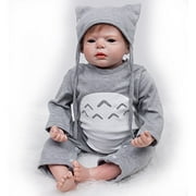 Reborn Baby Dolls Boy Look Real Silicone Grey Outfit 22 Pouces
