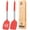 RED, variant on Bundlepro Pack of 2 Silicone Spatulas Turners, Non Stick Slotted and Solid Kitchen Utensils,Red