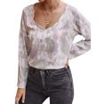 thumbnail image 3 of Blouse à Manches Longues Imprimée Teinture sur Nœuds pour Femmes, 3 of 6