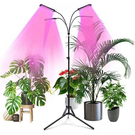 

TFCFL 4 Heads LED Floor Plant Light 360 Degrees Rotating Dimmable Plant Shelves Growing Lamp 62 Height