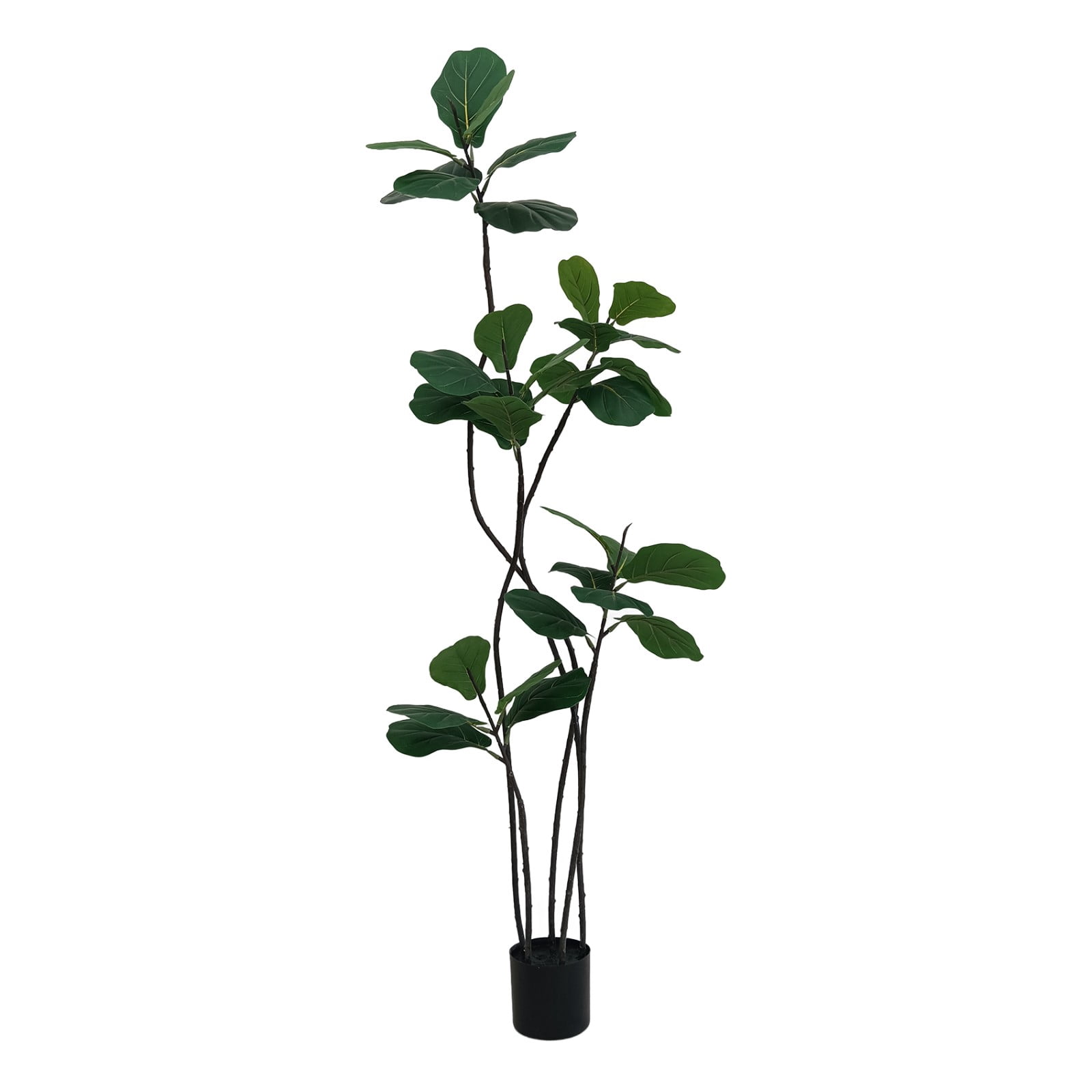 BEAUTYPEAK 4FT Artificial Fiddle Leaf Fig Tree Faux Ficus Tree Fake Green House Plants Indoor Outdoor Floor Plant