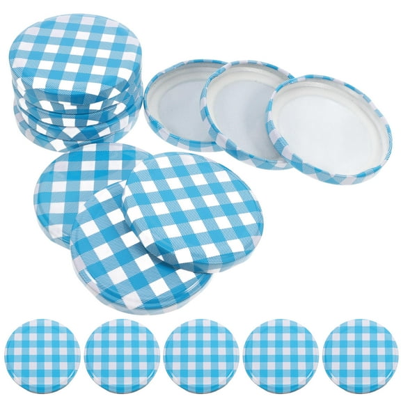 UPOUART 50PCS Pickle Jar Lids Jam Jars Lids Sky-Blue Iron Sealing for Home Use