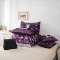 thumbnail image 6 of Feelyou Fashion Monogrammed L Twin Bedding Sets 7-Piece, Bling Butterfly Animal Bedding Comforter Set, Black Pink Sequin Print Reversible Sheet Sets, Luxury Bedroom Decor, 6 of 8