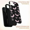 thumbnail image 4 of Cute Pink Bat and Bow Pattern Phone Case, Gothic Halloween Inspired Protective Cover for iPhone 16 15 14 13 12 11 Pro Max Mini, 4 of 6