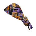 thumbnail image 5 of LNZGNM Halloween Women's Scrub Caps, Twist Knot Head Wrap, with Floral Applique, Stretchy and Easy for Everyday Style, Bad Hair Days, and Casual Wear,Purple(One Size), 5 of 6