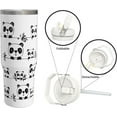thumbnail image 3 of 30oz Stainless Steel Insulated Tumbler with Top Handle & Flip Straw - Cute Panda Bear Design - Leakproof Cup, Perfect Gift for Women, Girls, Panda Lovers (Birthday, Gift Idea), 3 of 6