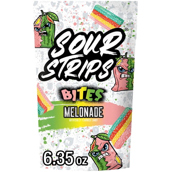 SOUR STRIPS Bites Melonade Flavored Chewy, Candy Bag, 6.35 oz