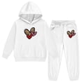 thumbnail image 5 of oqasdz Valentine's Day Girls Sweatsuit Leopard Heart Print Hooded Sweatshirts And Joggers Pants Cozy 2 Piece Sports Active Outfit For Toddler And Kids, 5 of 6