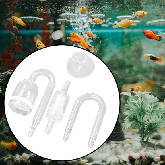 4x CO2 Regulator Aquarium CO2 Diffuser Replacement Check Valves Aquatic Transparent for Freshwater Connecting Tube Planted Tank CO2