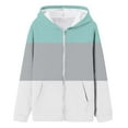 thumbnail image 3 of Girls Hoodies Colorblock Zipper Sweatshirt Casual Hoodie for Girls Fall Clothes Gifts for Kids 13-14 Years, 3 of 3