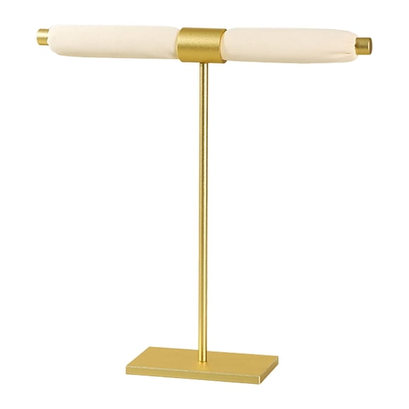 Organizador de anillos multiusos con base de metal estable, expositor de anillos, estante de almacenamiento de joyas para tienda de brazaletes, Beige