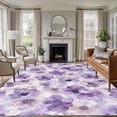 thumbnail image 3 of Purple Flower Area Rug 5x7 FT, Non Slip Bedroom Throw Carpet, Ombre Botanical Watercolor Floral Spring Washable Soft Floor Carpet Non-Shedding Rug for Dining Room Bedside Classroom Desk, 3 of 9