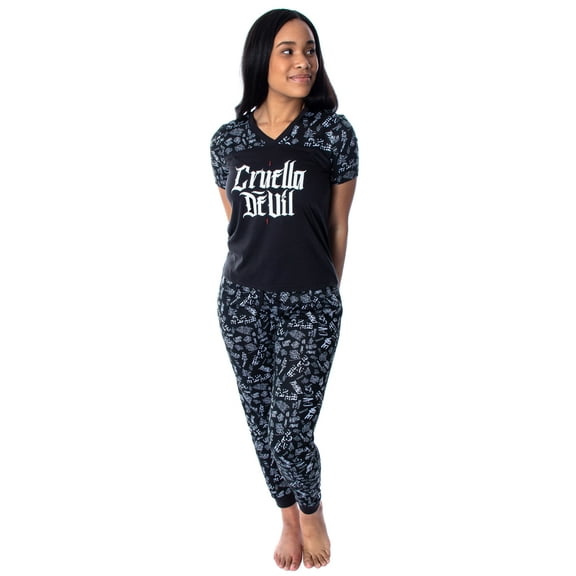 Disney Villains Women's Cruella De Vil 2 Piece Jogger Pajama Set