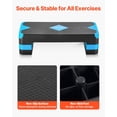 thumbnail image 4 of VEVOR Aerobic Exercise Step Platform, 28-Inch Workout Aerobic Stepper, Height Adjustable Fitness Training Step Deck Trainer with 4 Risers, Non-Slip Surface Bench for Home Gym Cardio Strength, Blue, 4 of 7