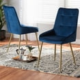 thumbnail image 3 of Bowery Hill Navy Blue and Gold Finished Metal 2-Piece Dining Chair Set, 3 of 7