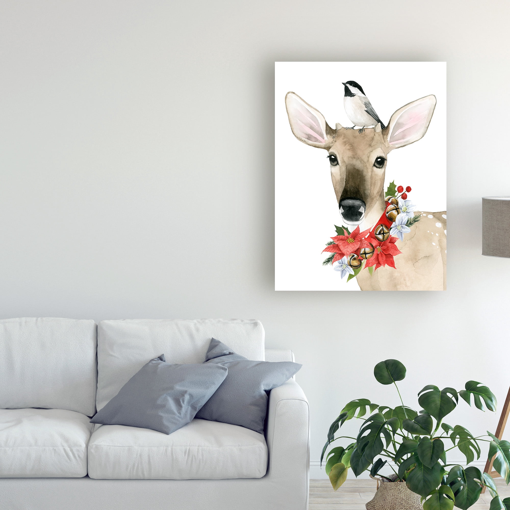 Trademark Fine Art 'Deer Christmas II' Canvas Art by Grace Popp