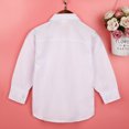 thumbnail image 6 of Sxiwei Little Kids Boys Teens Classic Formal White Dress Shirt Long Sleeve Button Down Uniform Oxford White 16/130, 6 of 7