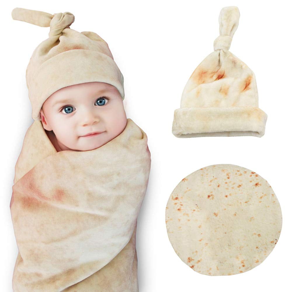 Toddler Burrito Blanket Flour Tortilla Swaddle Blanket Sleeping Swaddle Wrap Set 