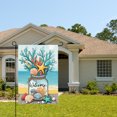 thumbnail image 2 of AMHNF Coastal Welcome Coral Seashell Starfish Linen Garden Flag for Spring Summer Home Outdoor Garden Yard Door Decor 12x18 inch, 2 of 5