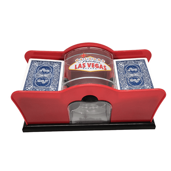 Manual Card Shuffler Poker Shuffle Machine Cards Holder Easy Hand Cranked System Card Shuffler Red