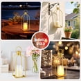thumbnail image 7 of Ataucjin Modern Gold Metal Candle Lanterns.12" & 15" with Flameless Flickering LED Candles, Remote & 6H Timer, Indoor Outdoor Table Decor, Set of 2, 7 of 7