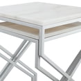 thumbnail image 5 of Ronny Silver End Table - Natural Marble Top, Iron Metal X-cross Legs, Stackable Nesting Set of 2, 5 of 9