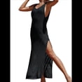 thumbnail image 2 of Vestido de Crochet para Mujer, Sin Mangas, de , con Abertura Negro Talla Única, 2 of 8