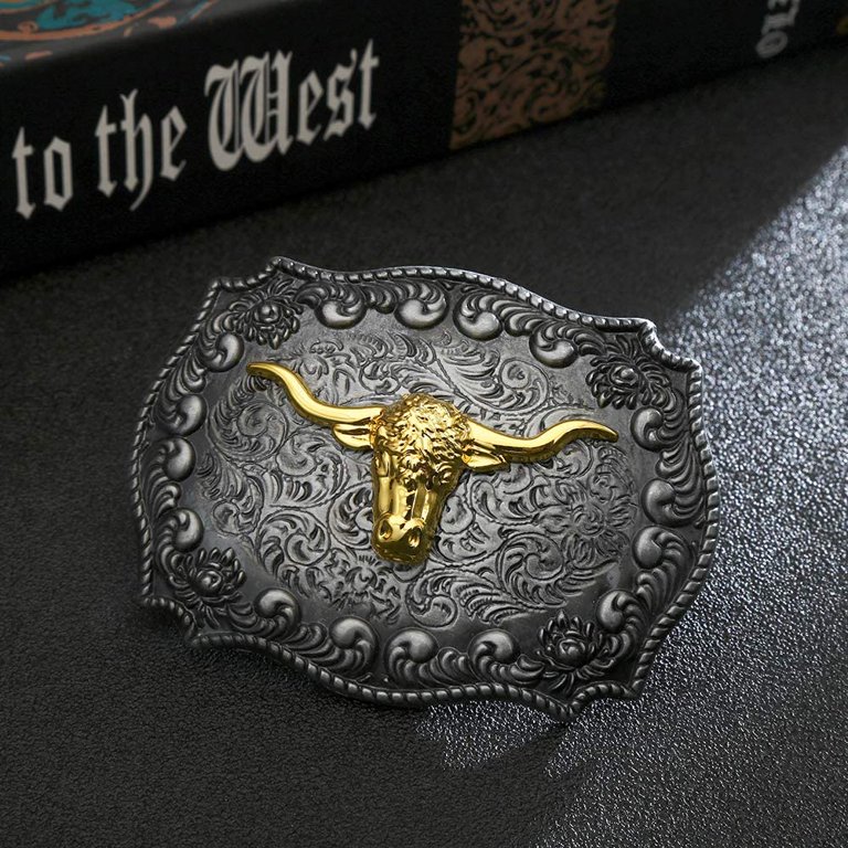 KDG Men's Longhorn Bull Belt Buckle