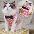 thumbnail image 4 of BadPiggies Cute Cat Bowknot Harness Leash Set No Pull Walking Pet Dog Round Spot Vest Harness (S, Pink), 4 of 6