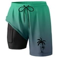 thumbnail image 3 of Beach Shorts for Men Summer Coconut Tree Print Quick Dry Bathing Suit With Pockets Drawstring Mens Swim Trunks Light Green XL, 3 of 4