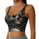 thumbnail image 2 of Balery Vintage Pattern Flower Skull Sujetadores deportivos con espalda cruzada para mujer, acolchados, sin costuras, de alto impacto, ideales para yoga, gimnasio, entrenamiento y fitness.-Medium, 2 of 8