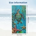 thumbnail image 3 of PHYHOO Turtle Starfish Seashell Microfiber Beach Towel, Beach Wooden Large Oversized Beach Towel Lightweight Quick Dry Soft Absorbent Bath Towel, Sand Free Towel for Swimming Travel Sports 30x60in, 3 of 8