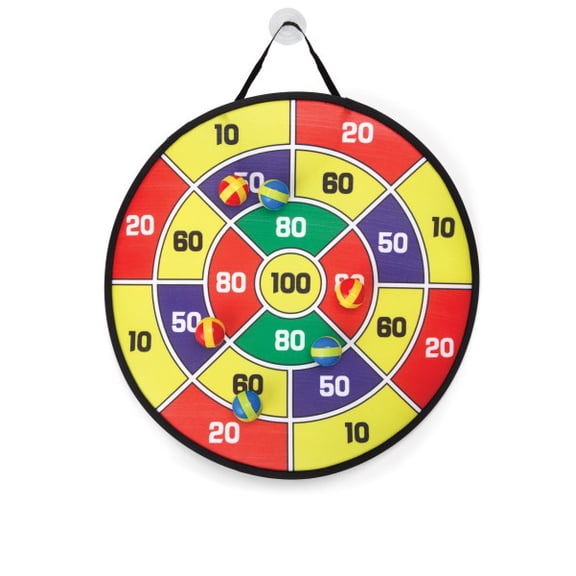Kidoozie B*Active Stick 'N Score Dartboard – 24” Foldable Dart Game with 12 Sticky Dart Balls – Indoor & Outdoor Target Game for Kids Ages 6 
