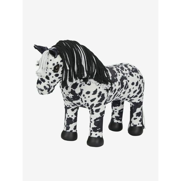 LeMieux Toy Pony Appaloosa Dakota - Plaitable Two-Tone White & Black Mane - Super Soft Coat for Brushing & Playing - One Size