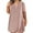 Pink, variant on Patlollav Womens Dresses 2024,Women'S Oversized Casual Loose Summer Solid Color V-Neck Short Sleeved Dress